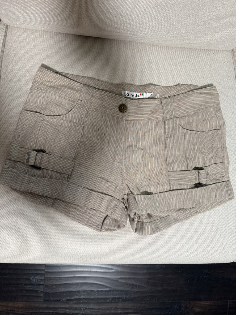 L.A.M.B. Beige/Tan Striped  Shorts size 6